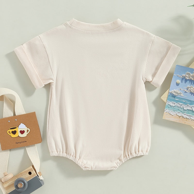 Infant Short Sleeve Oversized Bubble T-Shirt Romper