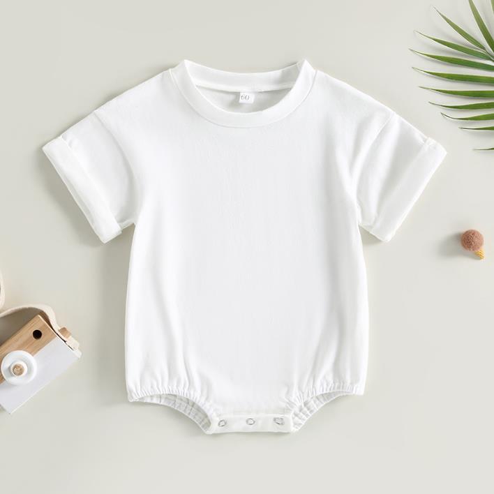 Infant Short Sleeve Oversized Bubble T-Shirt Romper