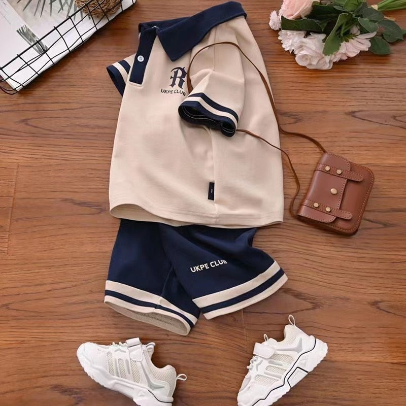 Collared T-Shirt and Shorts Tracksuit